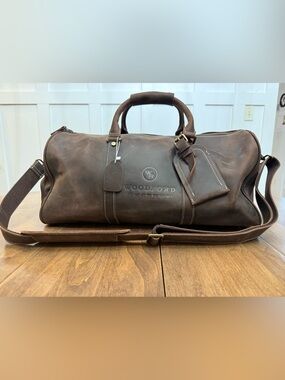 Woodford Reserve Brown Leather Duffel Bag